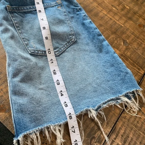 Madewell A line raw hem jean denim skirt 26 (e18) - Picture 7 of 7